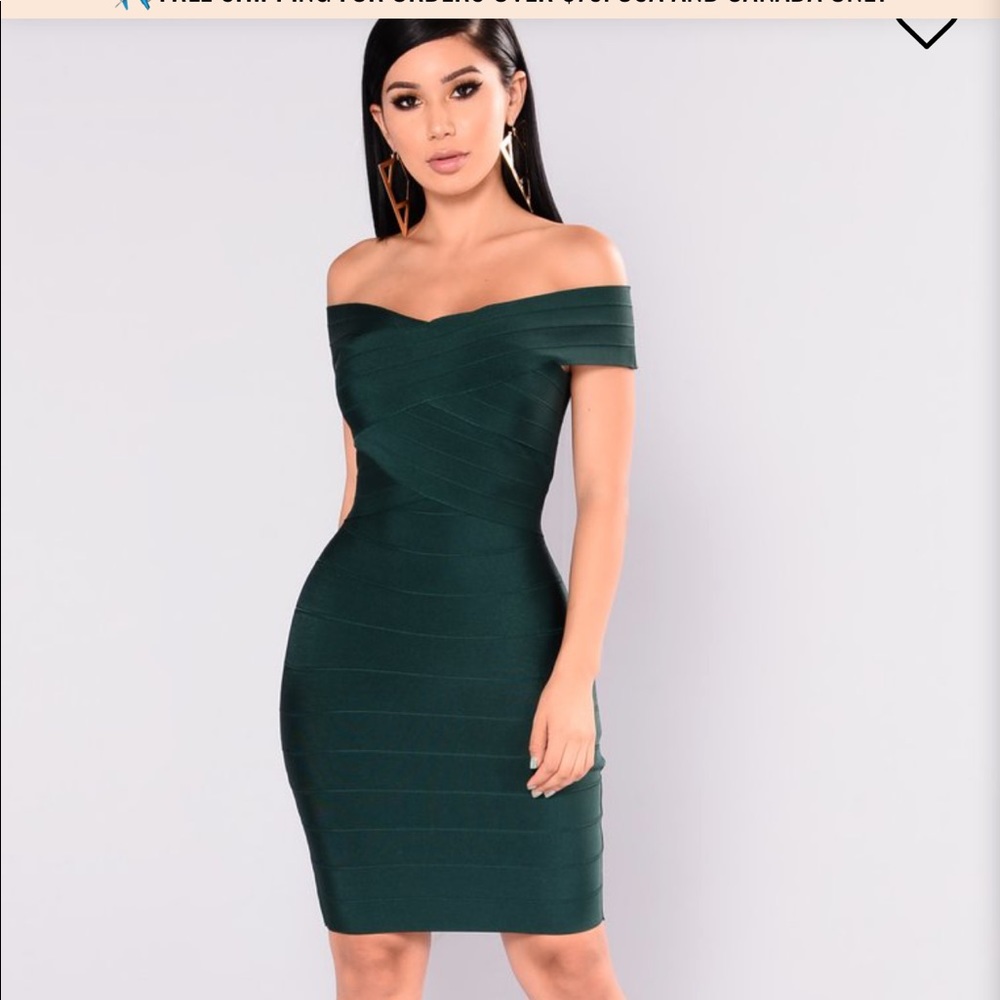 Cross My Body Dress - Hunter Green